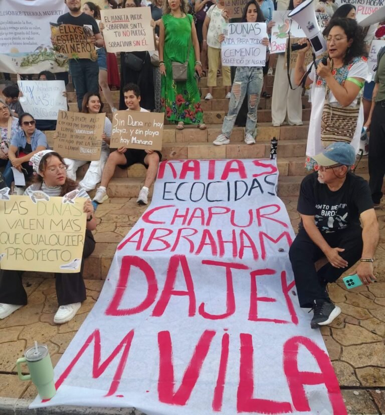 Reavivan protesta contra Las Dunas de Chuburná; colectivos exigen cancelar el proyecto